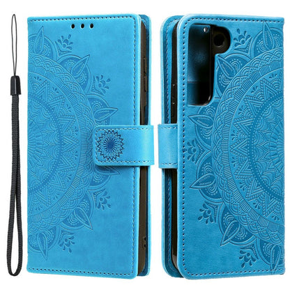 Hülle für Samsung Galaxy S22+ (Plus) Handyhülle Flip Case Cover Mandala Blau