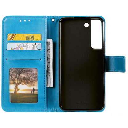 Hülle für Samsung Galaxy S22+ (Plus) Handyhülle Flip Case Cover Mandala Blau