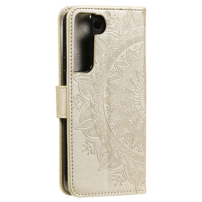 Hülle für Samsung Galaxy S22+ (Plus) Handyhülle Flip Case Cover Mandala Gold