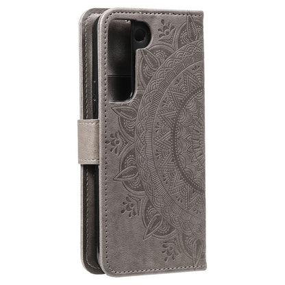 Hülle für Samsung Galaxy S22+ (Plus) Handyhülle Flip Case Cover Mandala Grau