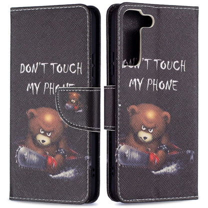 Hülle für Samsung Galaxy S22+ (Plus) Handyhülle Flip Case Cover Tasche Motiv Bär