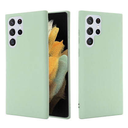 Hülle für Samsung Galaxy S22 Ultra Handy Silikon Case Cover Bumper Matt Grün