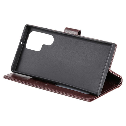 Hülle für Samsung Galaxy S22 Ultra Handyhülle Flip Case Cover Etui Mandala Braun