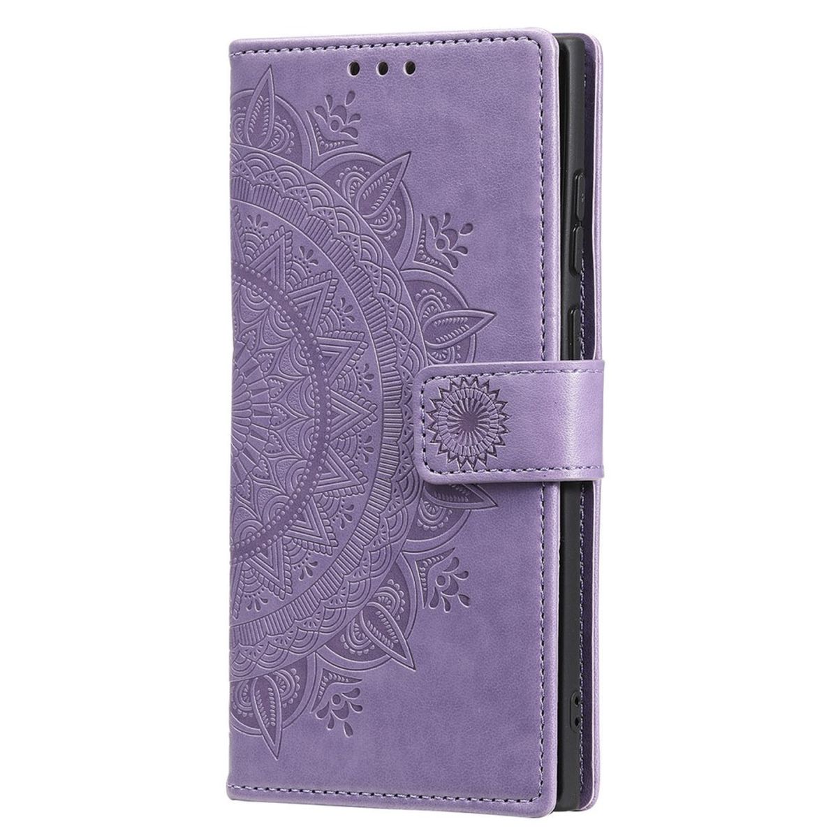 Hülle für Samsung Galaxy S22 Ultra Handyhülle Flip Case Cover Etui Mandala Lila