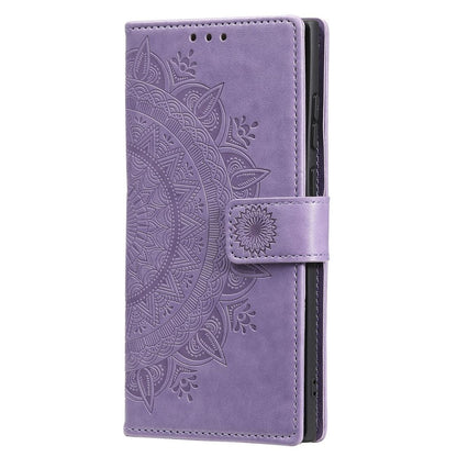 Hülle für Samsung Galaxy S22 Ultra Handyhülle Flip Case Cover Etui Mandala Lila