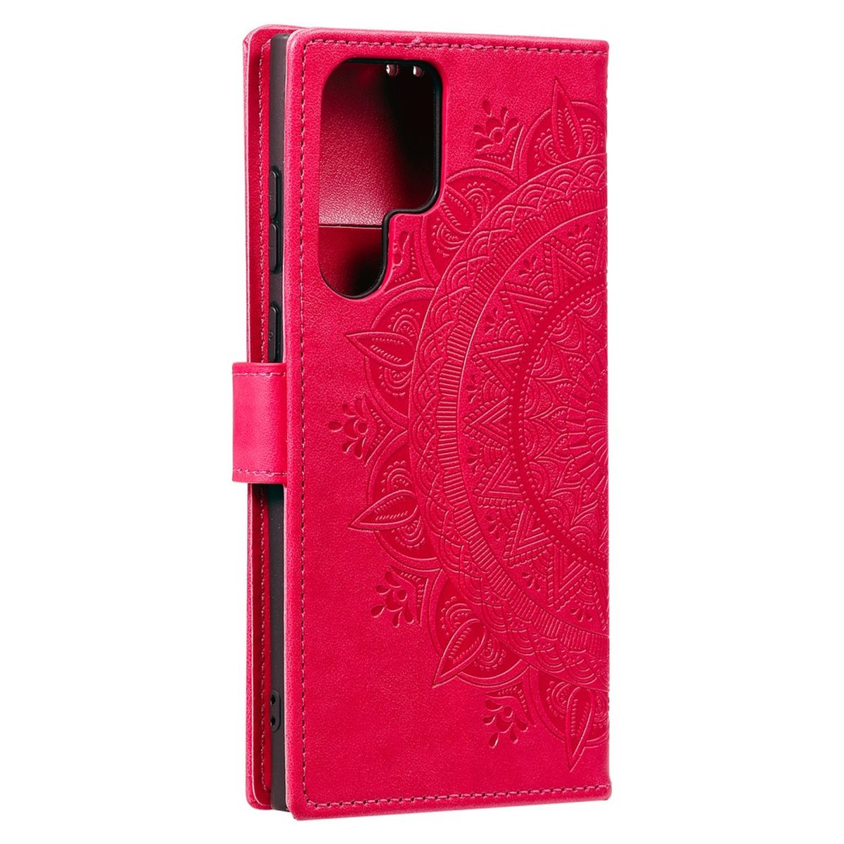 Hülle für Samsung Galaxy S22 Ultra Handyhülle Flip Case Cover Etui Mandala Pink
