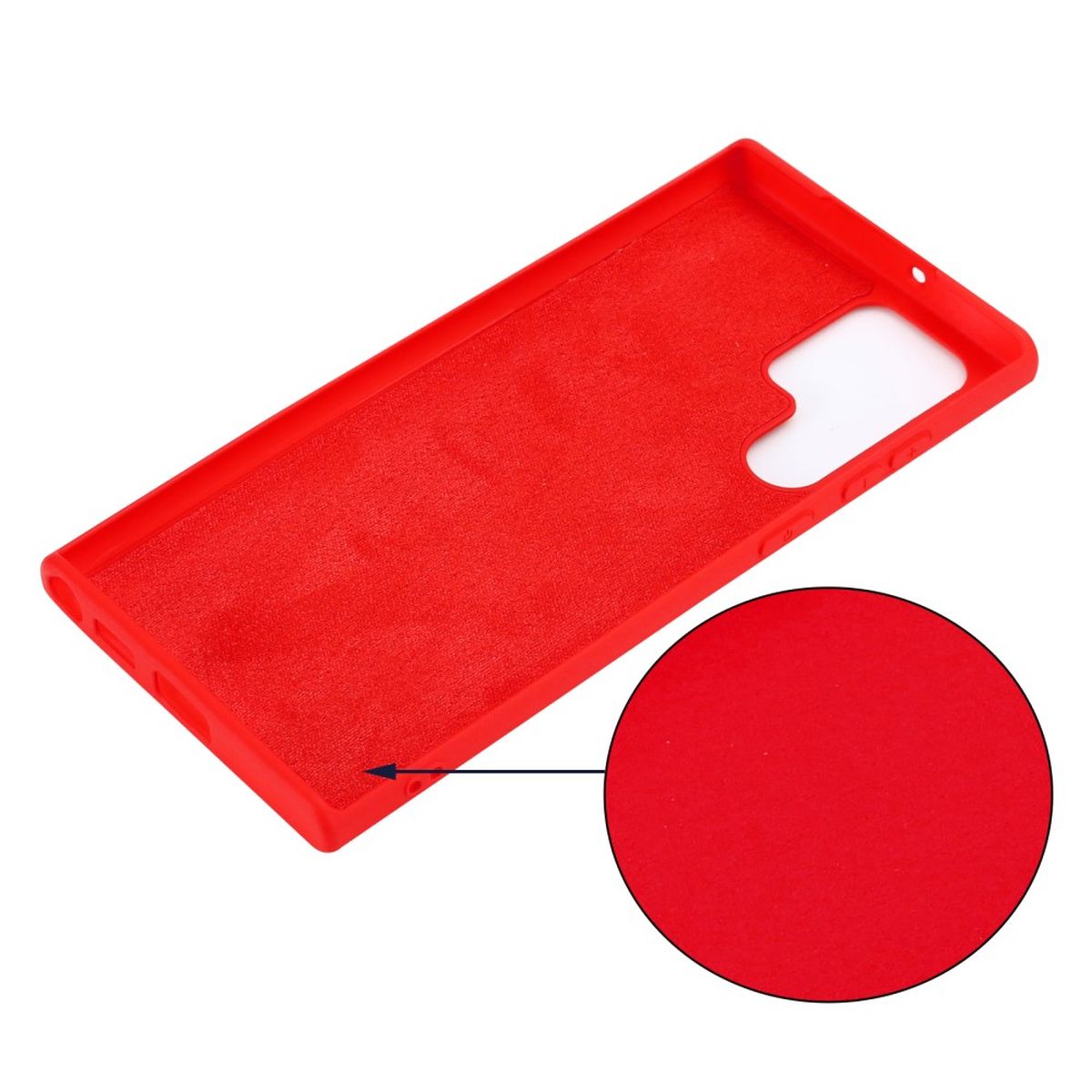 Hülle für Samsung Galaxy S22 Ultra Handyhülle Silikon Case Cover Bumper Matt Rot