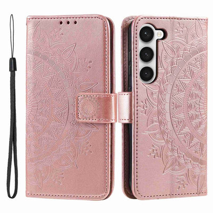 Hülle für Samsung Galaxy S23+ Handyhülle Flip Case Cover Etui Mandala Rosegold
