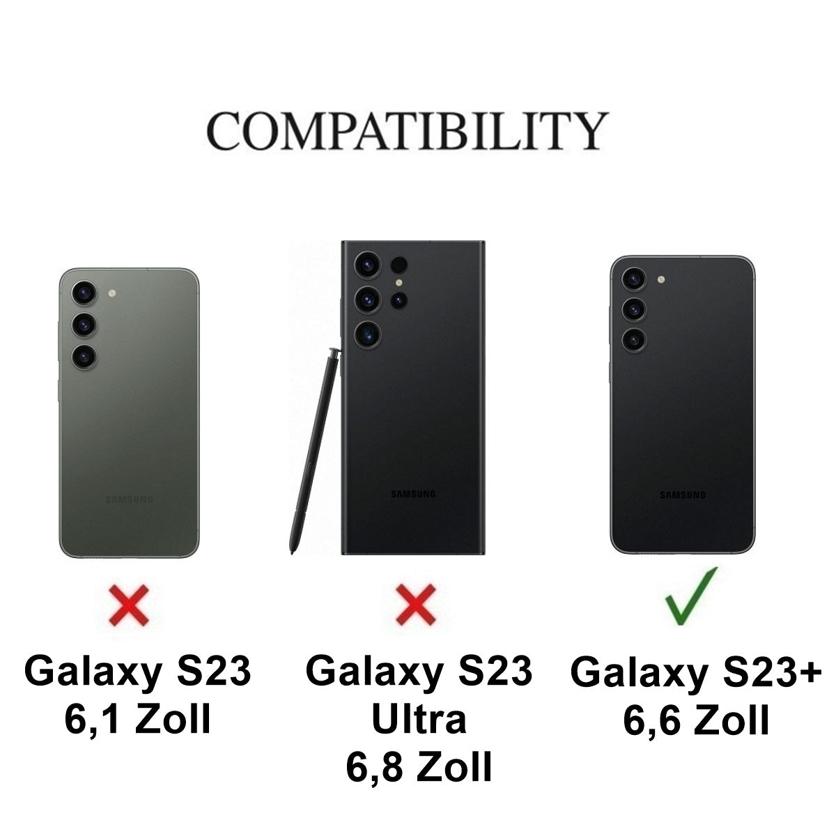 Hülle für Samsung Galaxy S23+ (Plus) Handy Case Hybrid Silikon Bumper Cover klar