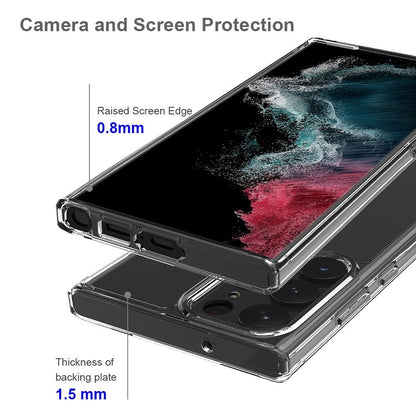 Hülle für Samsung Galaxy S23 Ultra Handy Case Hybrid Silikon Bumper Cover Klar