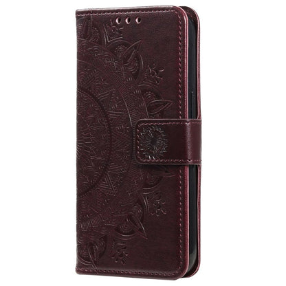 Hülle für Samsung Galaxy S23 Ultra Handyhülle Flip Case Cover Etui Mandala Braun