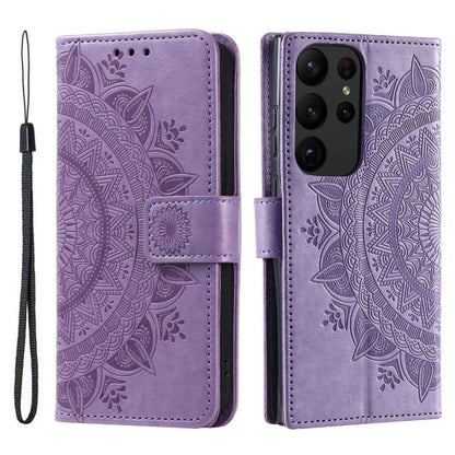 Hülle für Samsung Galaxy S23 Ultra Handyhülle Flip Case Cover Etui Mandala Lila