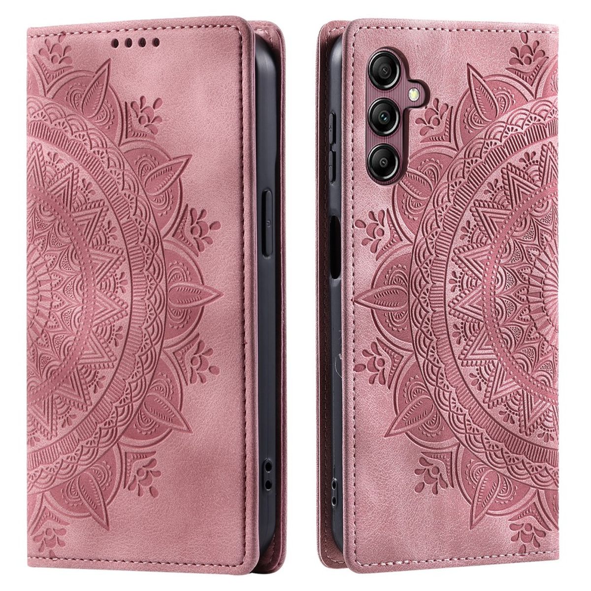 Hülle für Samsung Galaxy S24 Handyhülle Flip Case Cover Etui Mandala Rose