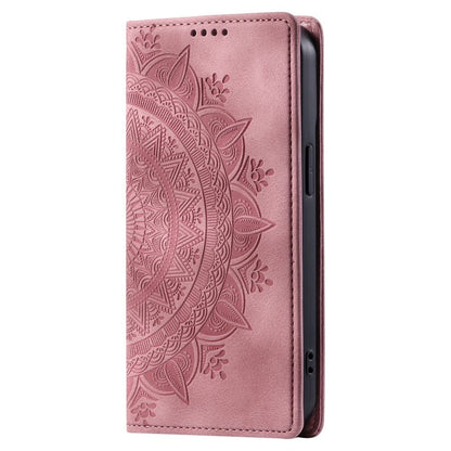 Hülle für Samsung Galaxy S24 Handyhülle Flip Case Cover Etui Mandala Rose