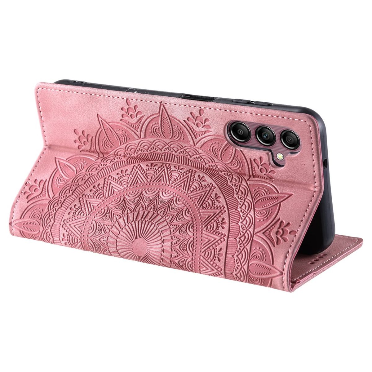 Hülle für Samsung Galaxy S24 Handyhülle Flip Case Cover Etui Mandala Rose