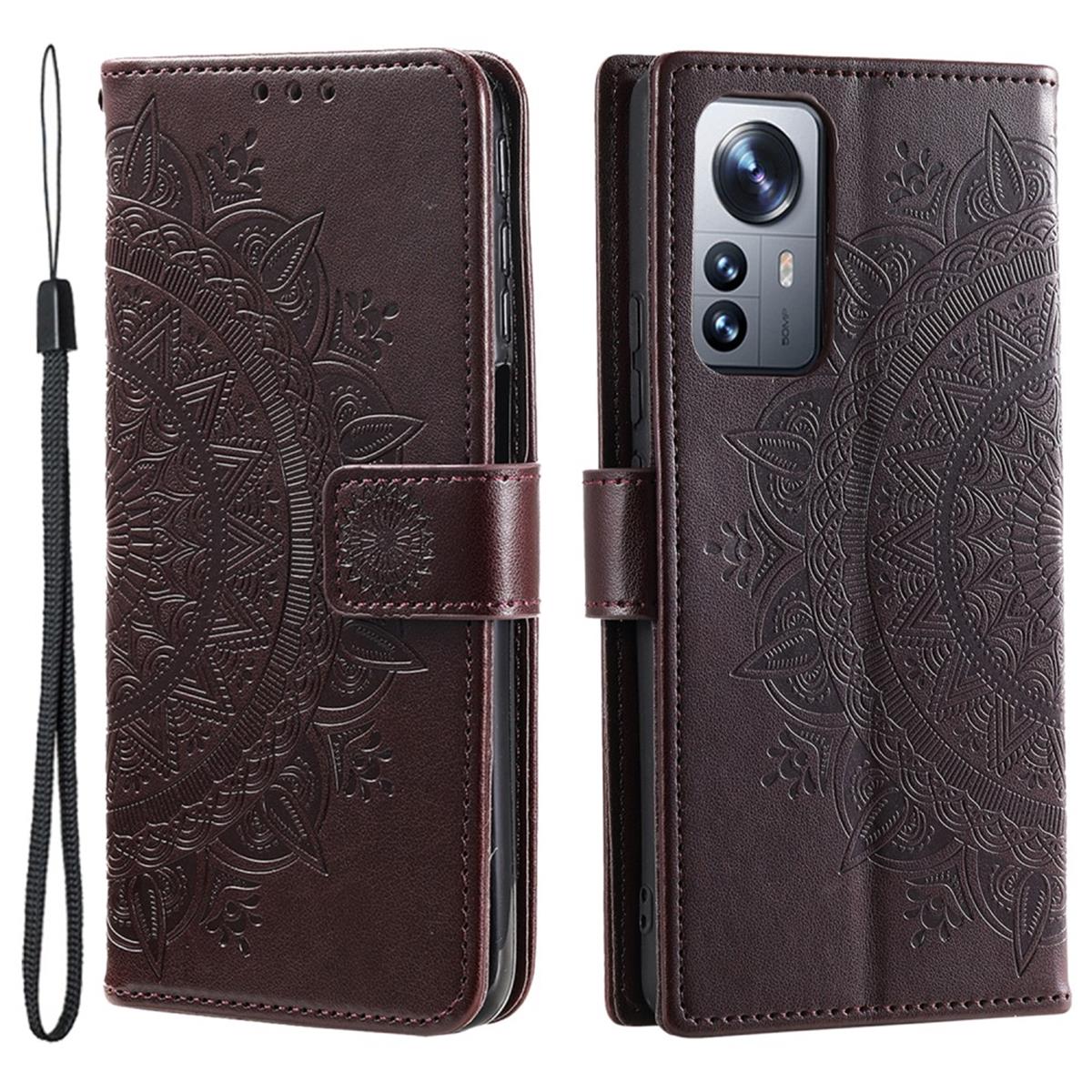 Hülle für Xiaomi 12 Pro Handyhülle Flip Case Cover Tasche Etui Mandala Braun