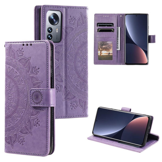 Hülle für Xiaomi 12 Pro Handyhülle Flip Case Cover Tasche Etui Mandala Lila