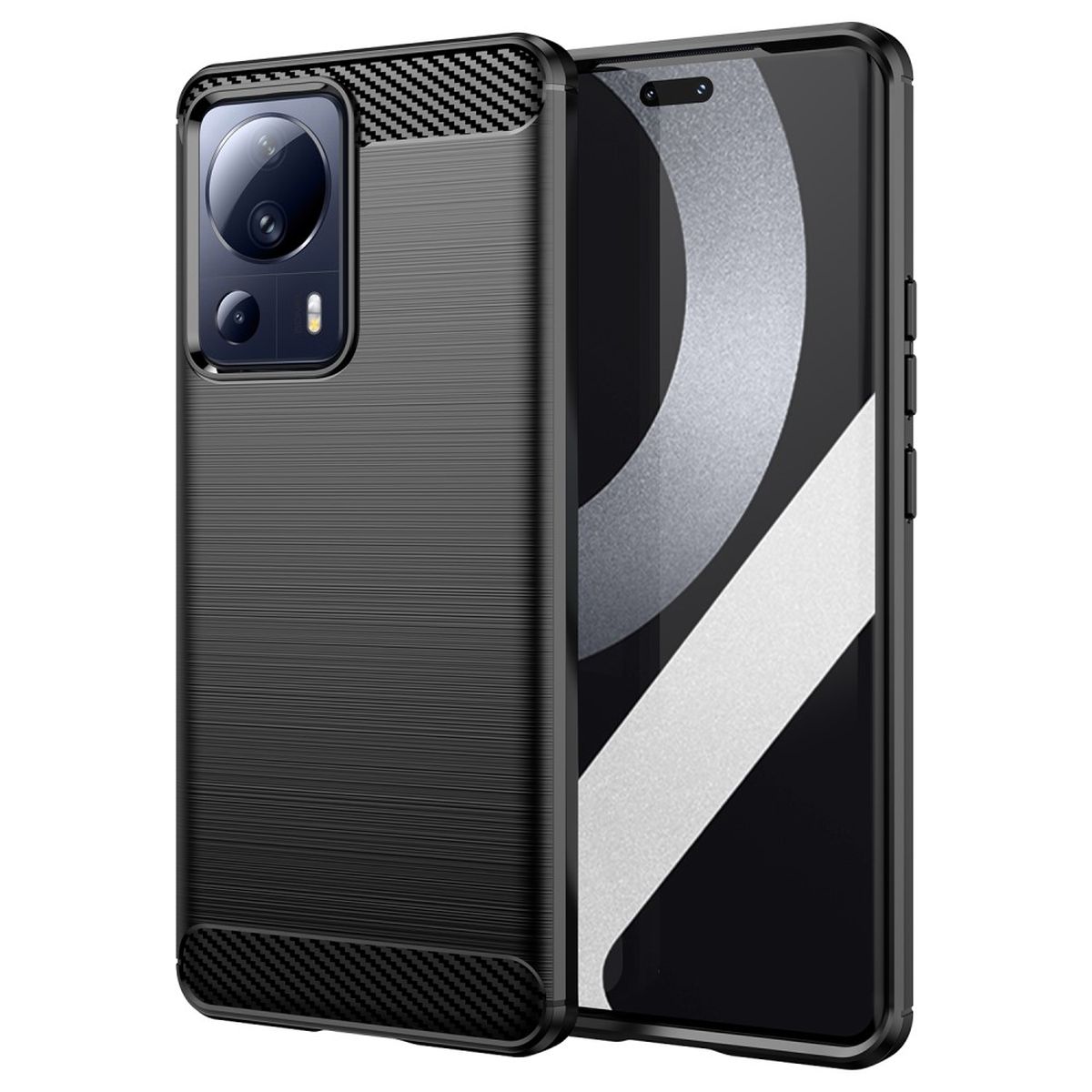 Hülle für Xiaomi 13 Lite Handyhülle Case Silikon Cover Bumper Carbonfarben