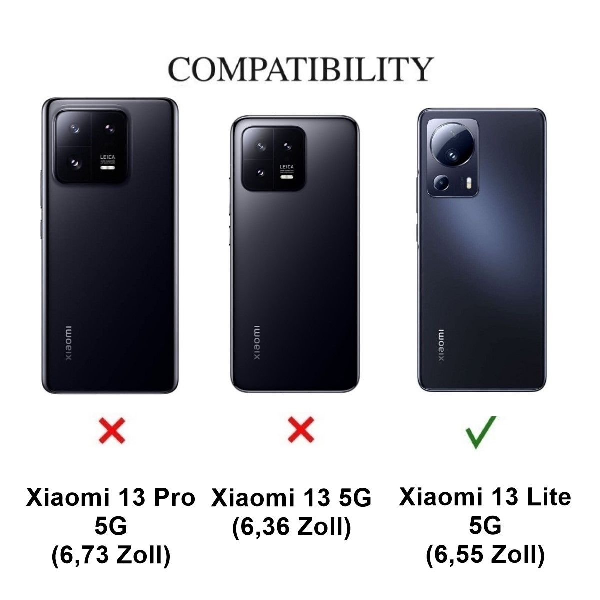 Hülle für Xiaomi 13 Lite Handyhülle Case Silikon Cover Bumper Carbonfarben