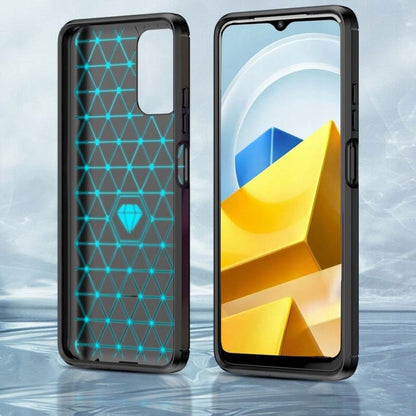 Hülle für Xiaomi Poco M5 Handyhülle Silikon Case Bumper Cover Carbonfarben