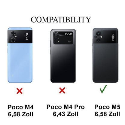 Hülle für Xiaomi Poco M5 Handyhülle Silikon Case Bumper Cover Carbonfarben