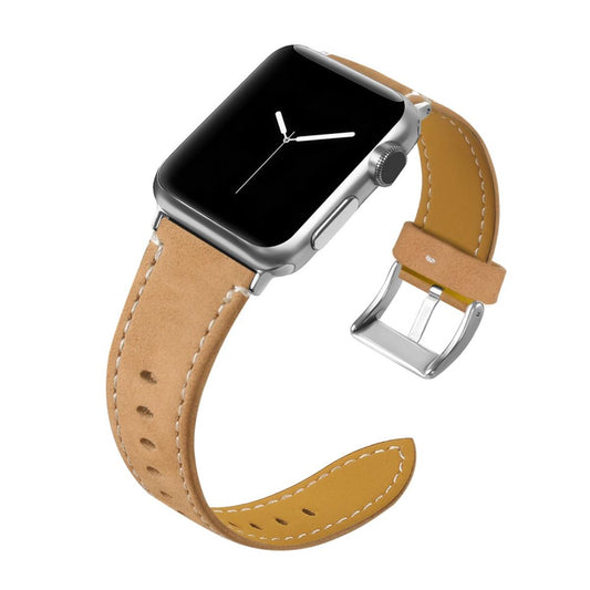 Leder Armband für Apple Watch 49/45/44/42mm Retro Serie Ultra/8/7/6/SE Hellbraun