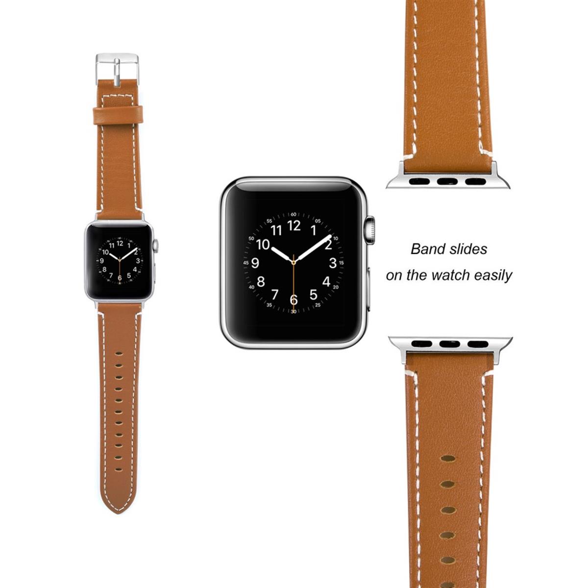 Leder Armband für Apple Watch 49/45/44/42mm Retro Series Ultra/8/7/6/SE/5 Braun