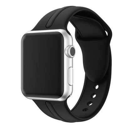 Sportarmband für Apple Watch 49/45/44/42mm Silikon Series Ultra/8/7/6/SE Schwarz