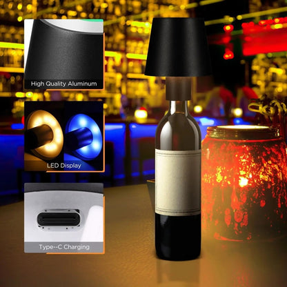 Tischleuchte Akku Flaschenlampe 5200 mhA Touchfunktion Dimmbare LED RGB Licht