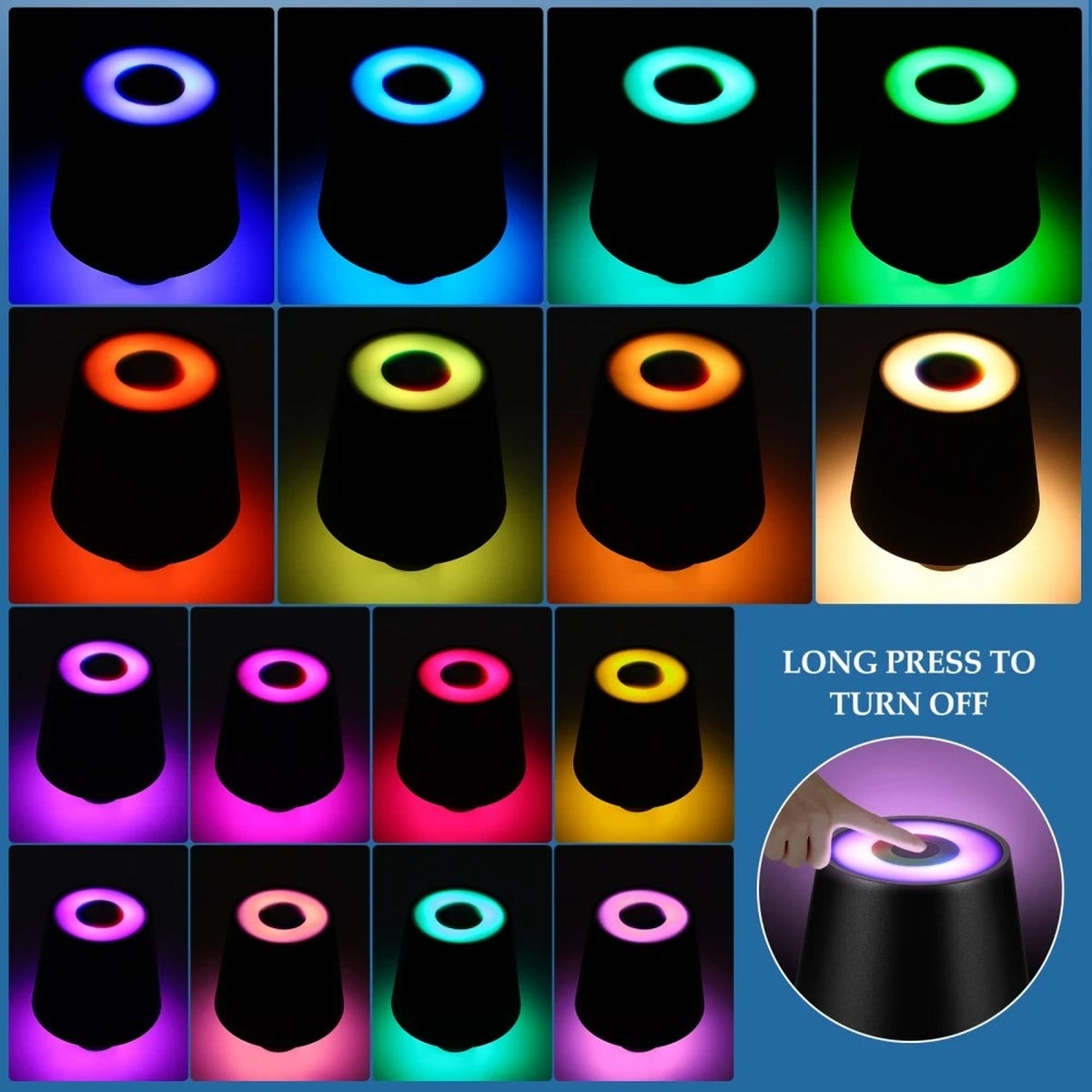 Tischleuchte Akku Flaschenlampe 5200 mhA Touchfunktion Dimmbare LED RGB Licht