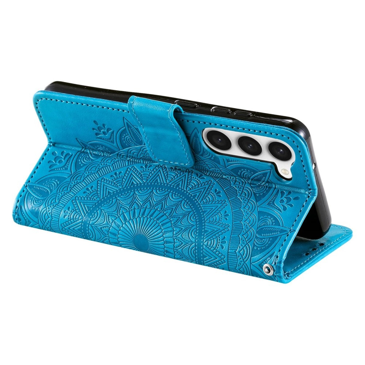 Hülle für Samsung Galaxy S23 Handyhülle Flip Case Cover Schutzhülle Mandala Blau