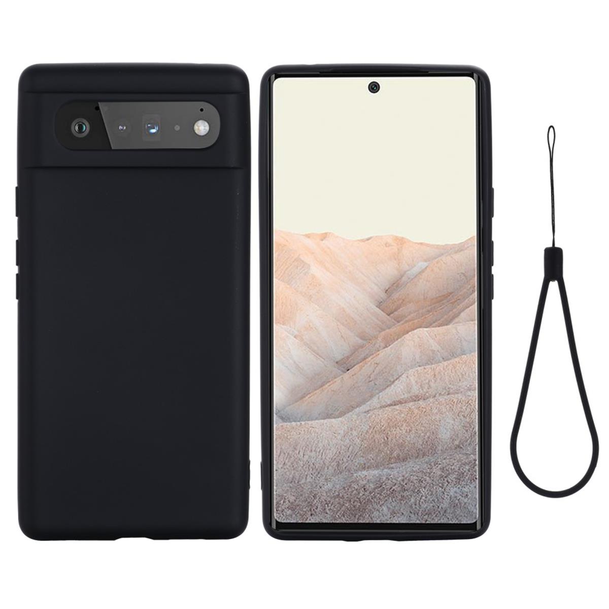 Hülle für Google Pixel 6 Handyhülle Silikon Case Cover Bumper Matt Schwarz