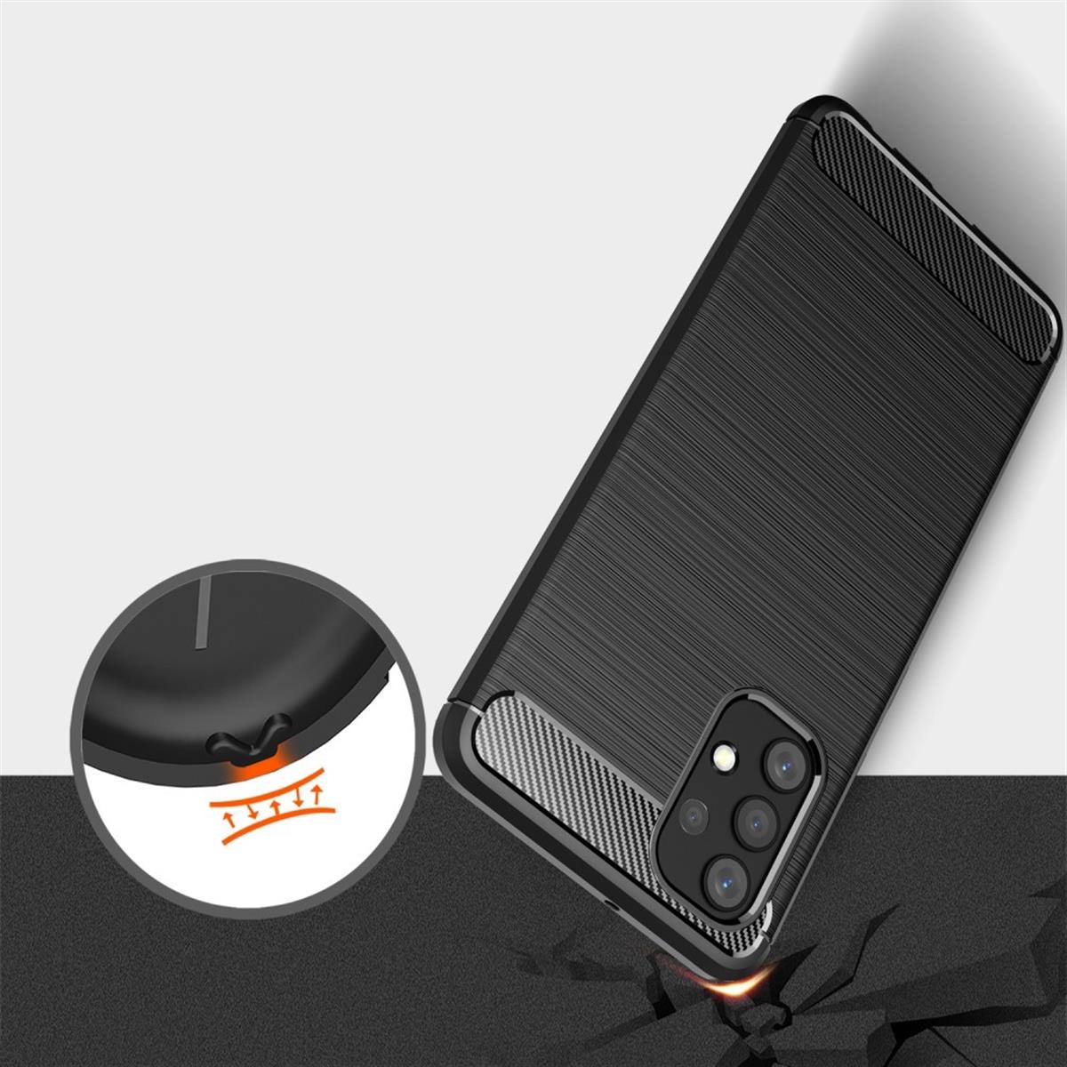 Hülle für Samsung Galaxy A32 4G Handyhülle Silikon Case Handy Cover Carbonfarben