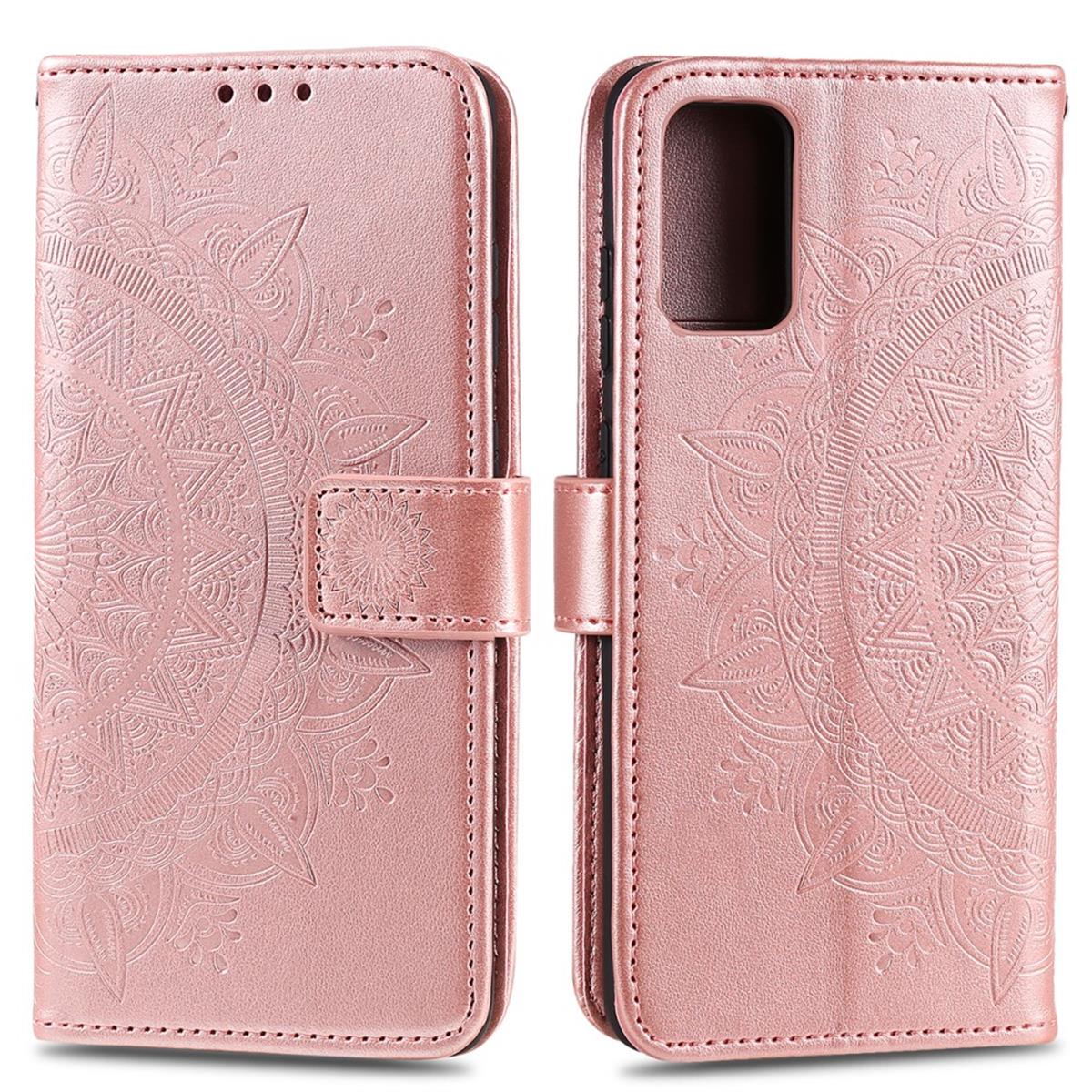 Hülle für Samsung Galaxy S20 Handyhülle Flip Case Schutzhülle Mandala Rosegold