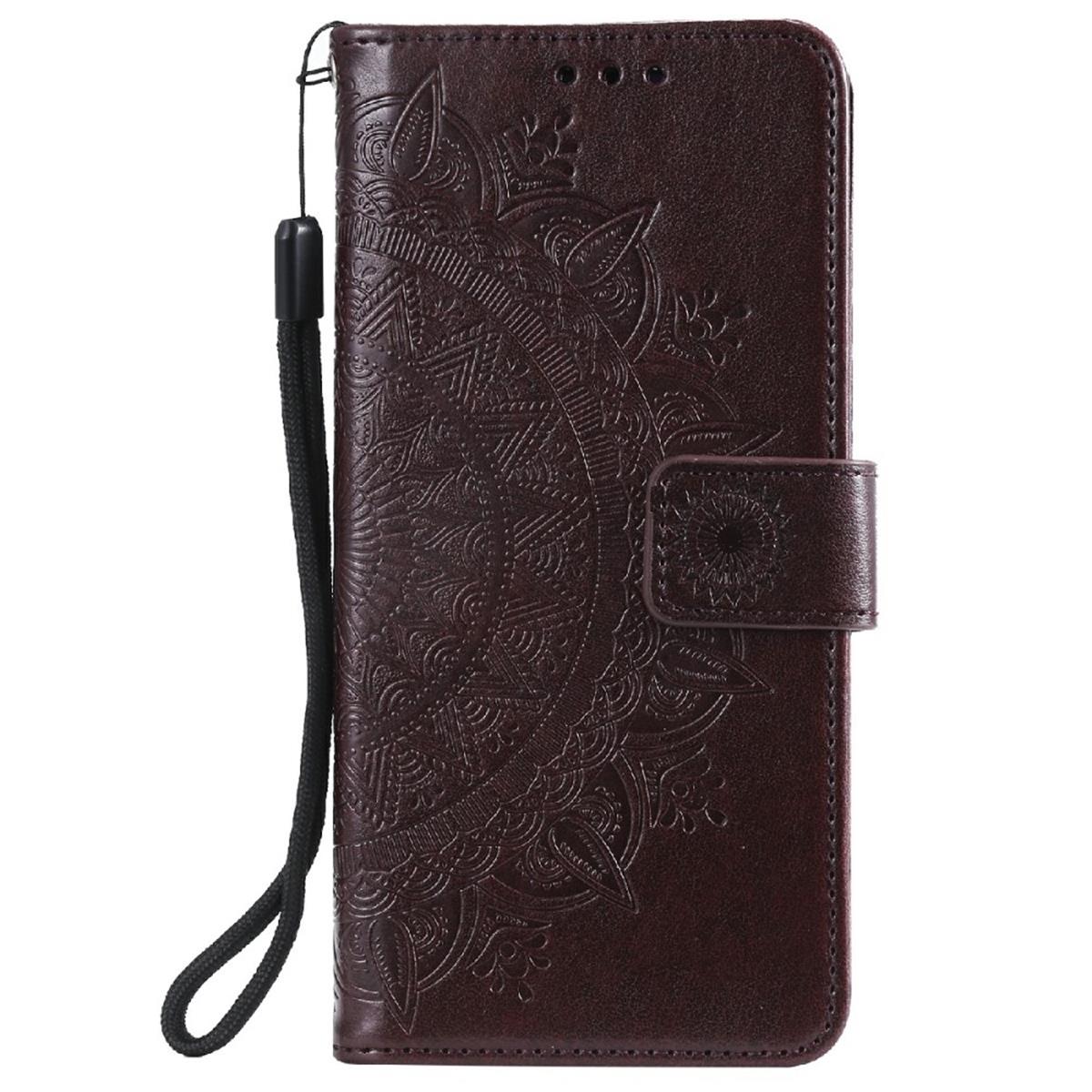 Hülle für Samsung Galaxy A03s Handy Tasche Flip Case Cover Etui Mandala Braun