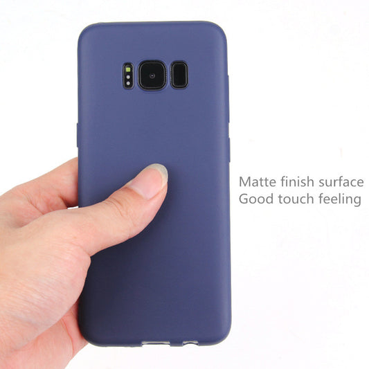 Hülle für Samsung Galaxy S8 Plus Handy Cover Silikon Case Schutzhülle Matt Blau
