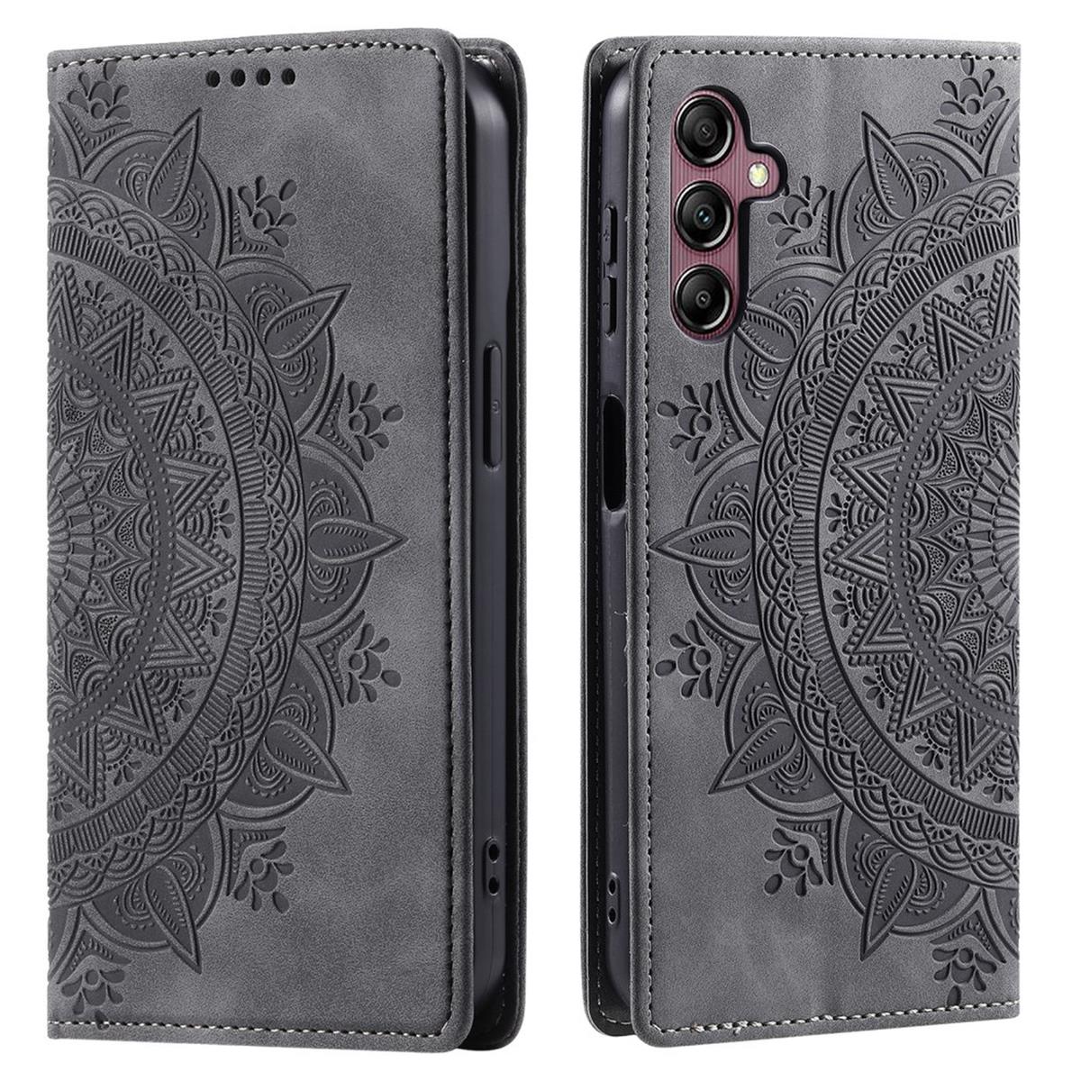 Hülle für Samsung Galaxy S23 FE Handyhülle Flip Case Cover Tasche Mandala Grau