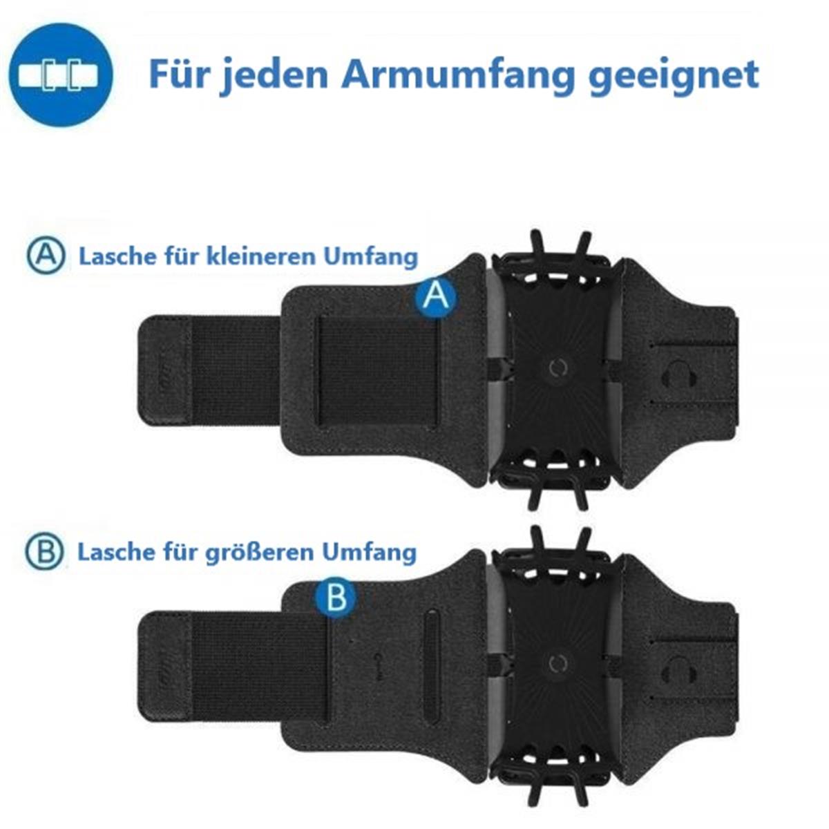 Universal Sport Armband für Smartphones 4,0 - 7,0 Zoll Fitness Tasche Schwarz