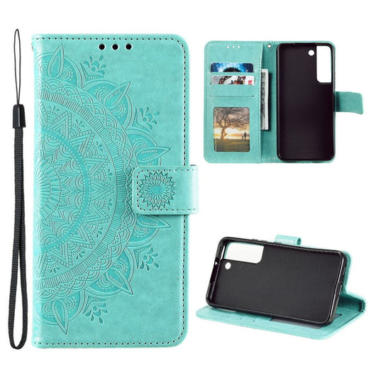 Hülle für Samsung Galaxy S22 5G Handyhülle Flip Case Cover Tasche Mandala Grün