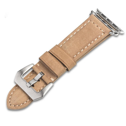 Leder Armband für Apple Watch 49/45/44/42mm Retro Series Ultra/8/7/6/SE/5 beige