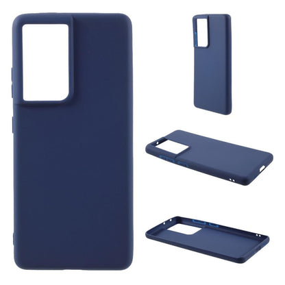 Hülle für Samsung Galaxy S21 Ultra 5G Handyhülle Silikon Case Cover Schutzhülle Matt Blau