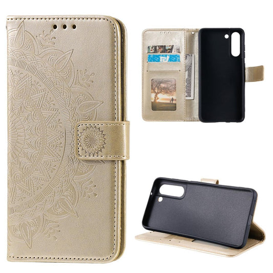 Hülle für Samsung Galaxy S21 FE Handyhülle Flip Case Cover Tasche Mandala Gold