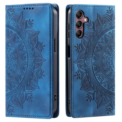 Hülle für Samsung Galaxy S24 Handyhülle Flip Case Cover Tasche Etui Mandala Blau