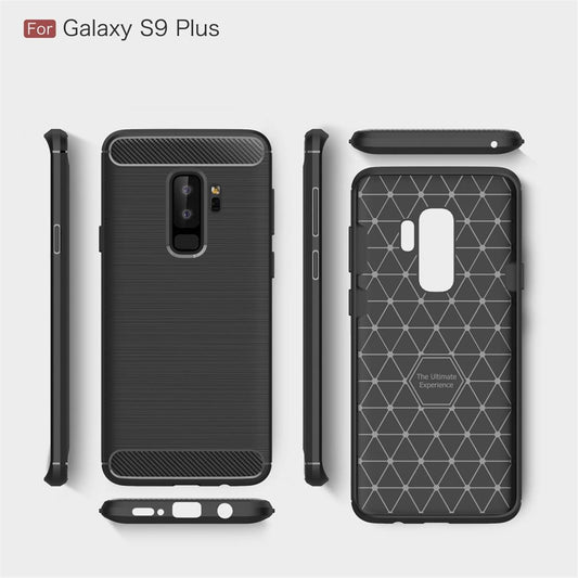 Hülle für Samsung Galaxy S9 Plus Handyhülle Cover Bumper Soft Case Carbonfarben