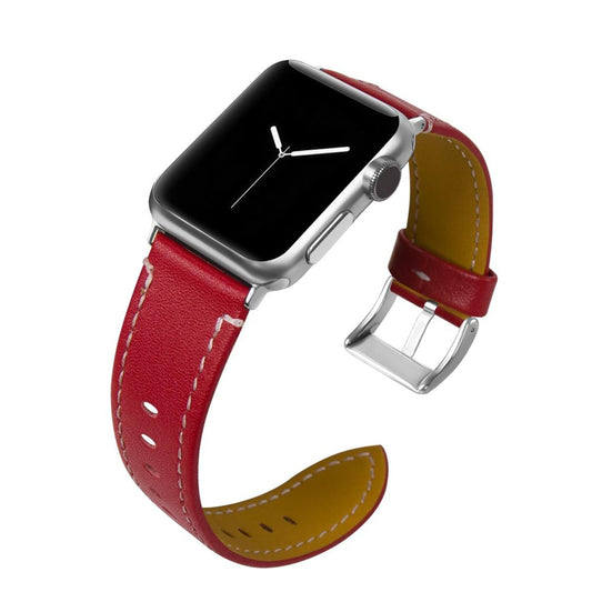 Leder Armband für Apple Watch 49/45/44/42mm Retro Series Ultra/8/7/6/SE/5/4 Rot
