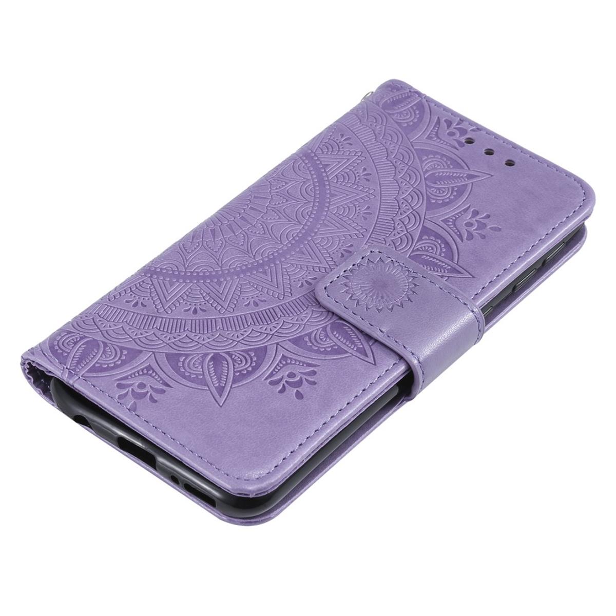 Hülle für Samsung Galaxy A20e Handyhülle Schutz Tasche Flip Case Etui Cover Mandala Lila