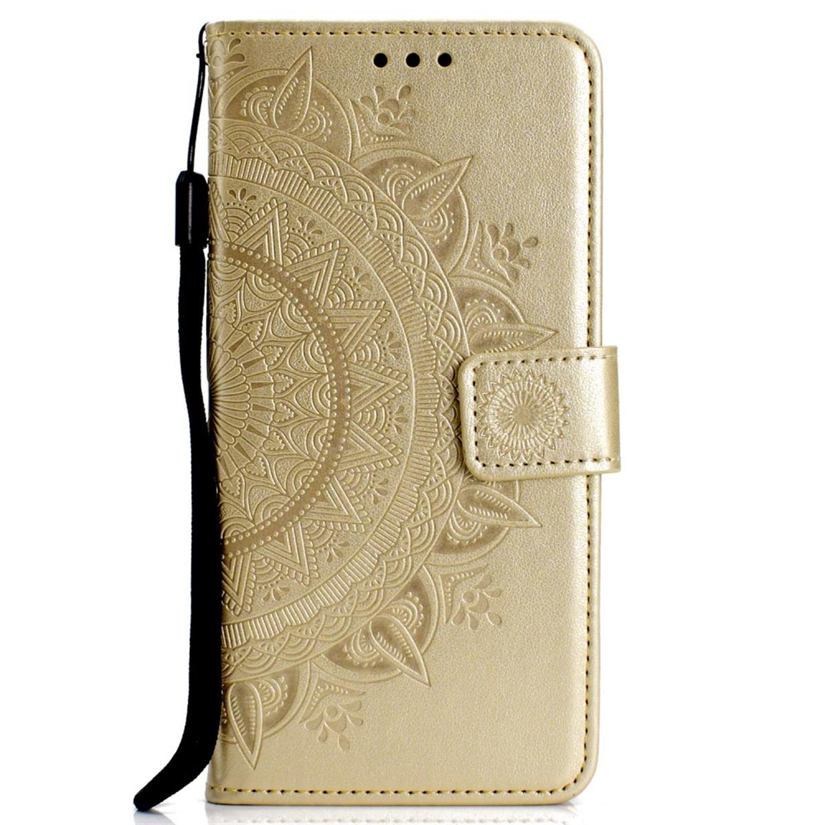 Hülle für Samsung Galaxy S10 Handyhülle Flip Case Cover Schutzhülle Mandala Gold