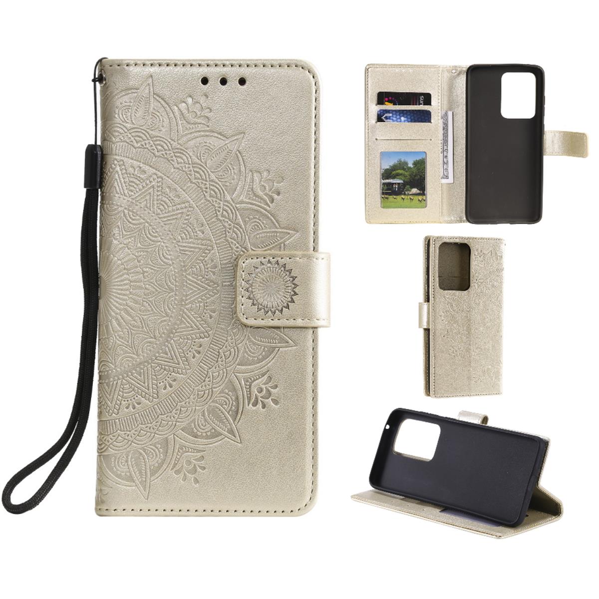 Hülle für Samsung Galaxy S20 Ultra Handyhülle Flip Case Schutzhülle Mandala Gold