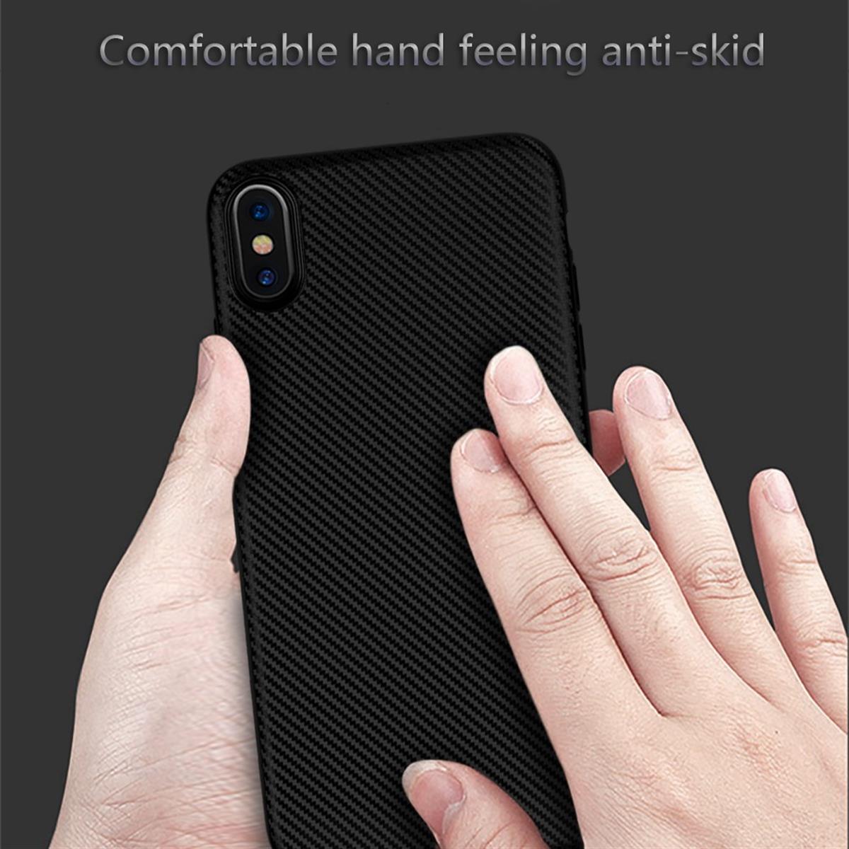 Hülle für Apple iPhone Xs Max Handyhülle Silikon Bumper Cover Case Carbonfarben