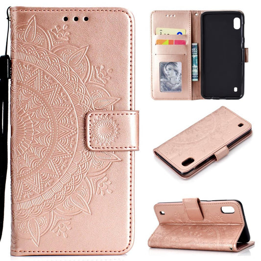 Hülle für Samsung Galaxy A10 Handyhülle Etui Schutzhülle Flip Case Cover Mandala Rosegold